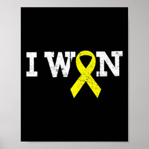 Poster J'AI GAGNÉ Gold Ribbon Kid Support Cancer de l'enf