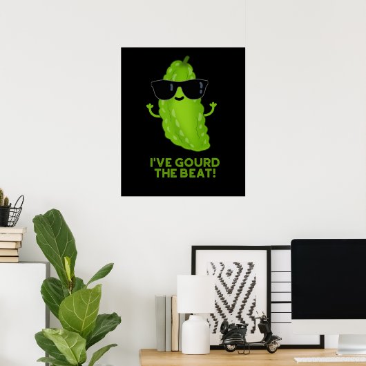 Poster J'ai Gourd The Beat Funny Veggie Pun Dark BG (Bureau à domicile)
