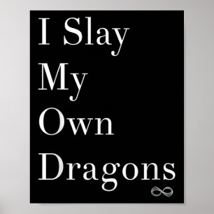 Poster J'Ai Jeté Ma Chemise Motivationnelle Dragons
