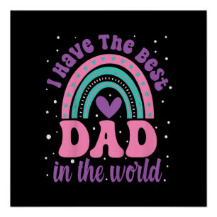 Poster J'Ai Le Meilleur Papa Au Monde, Fille Enfant Fath