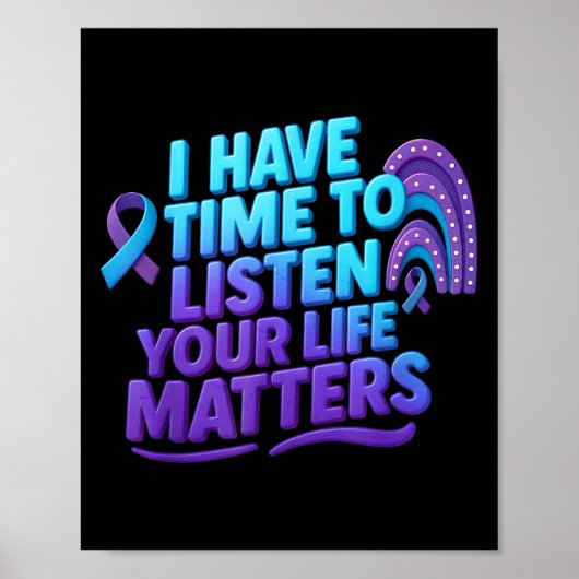Poster J'Ai Le Temps D'Écouter Prévention Du Suicide Votr (Devant)