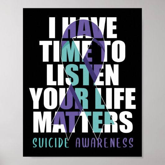 Poster J'Ai Le Temps D'Écouter Problèmes De Vie Suicide (Devant)