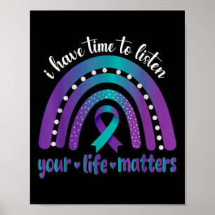 Poster J'Ai Le Temps D'Écouter Sensibilisation Au Suicide