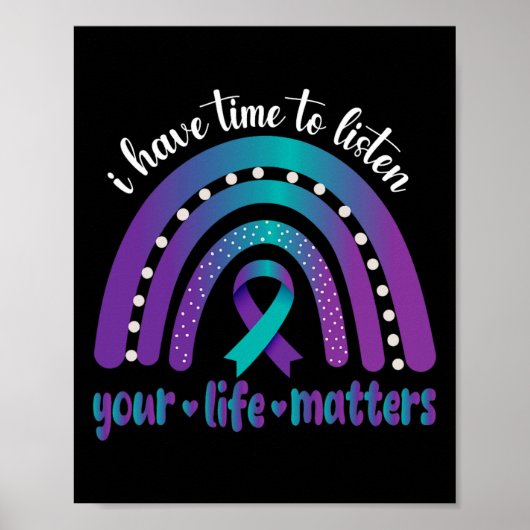 Poster J'Ai Le Temps D'Écouter Sensibilisation Au Suicide (Devant)