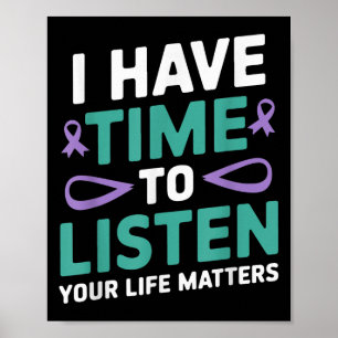 Poster J'Ai Le Temps D'Écouter Sensibilisation Au Suicide