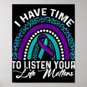 Poster J'Ai Le Temps D'Écouter Sensibilisation Au Suicide