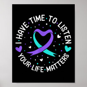 Poster J'Ai Le Temps D'Écouter Sensibilisation Au Suicide