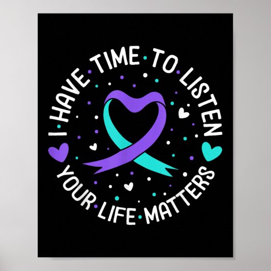 Poster J'Ai Le Temps D'Écouter Sensibilisation Au Suicide (Devant)