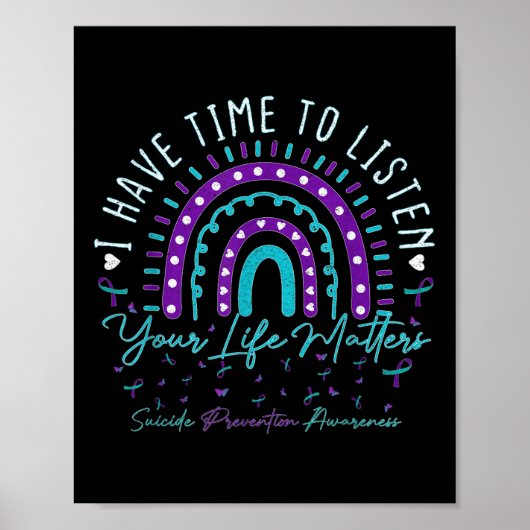 Poster J'Ai Le Temps D'Écouter Soutien Prévention Suicide (Devant)