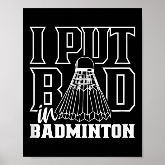 Poster J'Ai Mal Dans Badminton Sport Shutter Player Team (Devant)