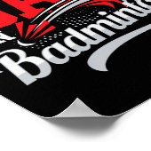 Poster J'Ai Mis Bad In Badminton - Joueur Navette Oiseau  (Coin)