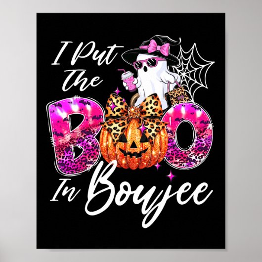 Poster J'Ai Mis Le Boo À Boujee Cute Leopard Boujie Ghost (Devant)