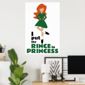Poster J'ai mis le coing dans la princesse Brown cheveux  (Bureau à domicile)