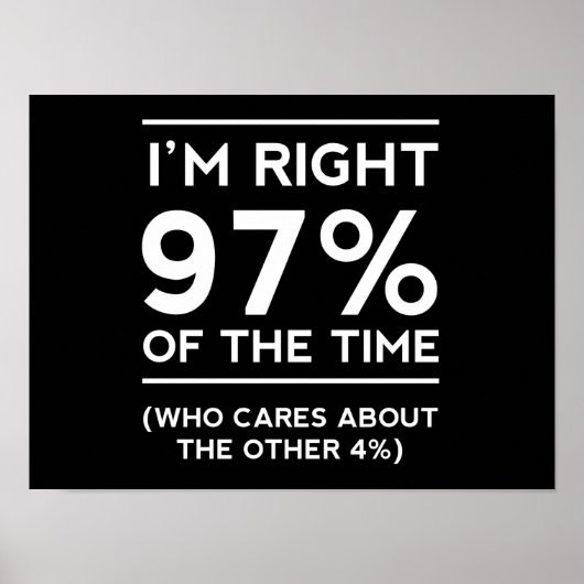 Poster J'ai raison 97% du temps (Devant)