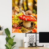 Poster J'Ai senti L'Escargot Crawau-Dessus Du Champignons (Bureau à domicile)
