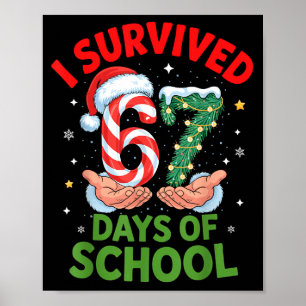 Poster J'ai survécu 67 jours de l'école de Noël Canne en 