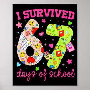 Poster J'ai survécu 67 jours d'école drôle camouflage gar