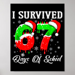 Poster J'ai survécu 67 jours d'école drôle de Noël