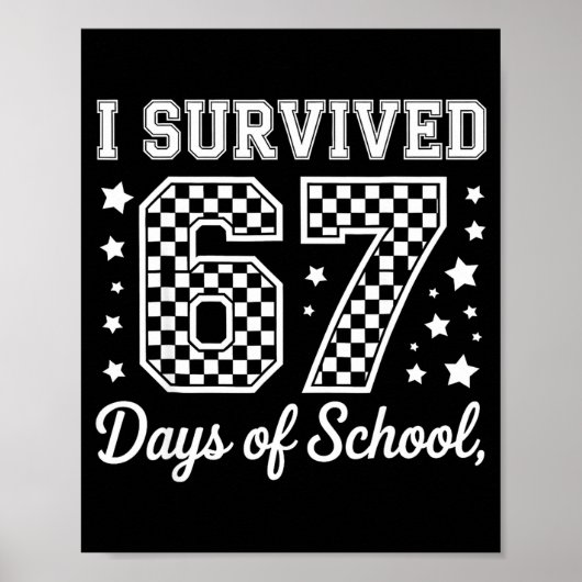 Poster J'ai survécu 67 jours d'école Mème drôle Professeu (Devant)
