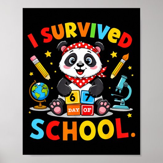 Poster J'ai survécu 67 jours d'école Mème drôle Professeu (Devant)