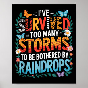 Poster J'ai survécu à de nombreuses tempêtes, motivation