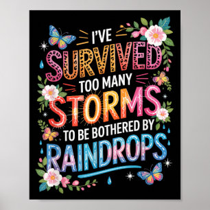Poster J'ai survécu à de nombreuses tempêtes, motivation