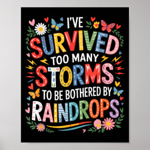Poster J'ai survécu à de nombreuses tempêtes pour être dé