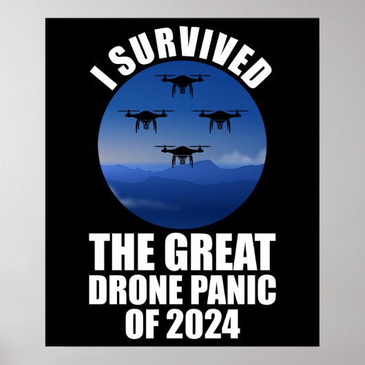 Poster J'Ai Survécu À La Grande Panique Des Drones De 202 (Devant)