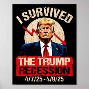 Poster J'ai survécu à la récession Trump 4725 4925 Trump