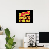 POSTER J'AI SURVÉCU À LA VIOLENCE DOMESTIQUE (Bureau à domicile)