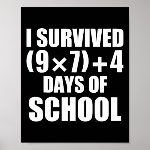 Poster J'ai survécu à l'équation mathématique 67 jours d'