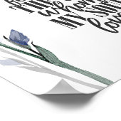 Poster J'ai trouvé la Bible Verse Florale Bleue (Coin)