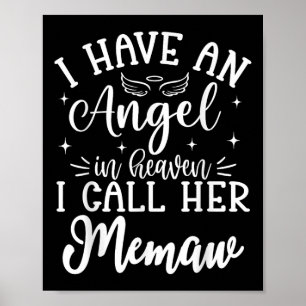 Poster J'Ai Un Ange Au Ciel Et Je L'Appelle Mémoire