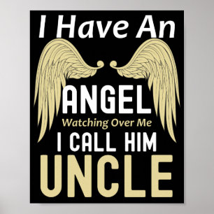 Poster J'Ai Un Ange Qui Me Surveille Je L'Appelle Oncle