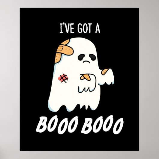 Poster J'ai un Boo Boo Drôle Ghost Pun Dark BG (Devant)
