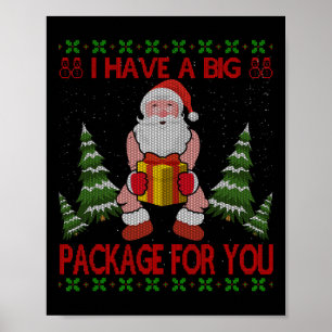 Poster J'Ai Un Gros Paquet Pour Vous Père Noël Et Gros Bo