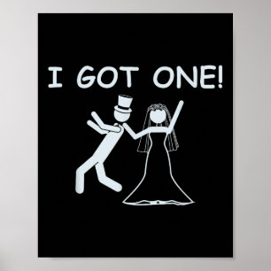 Poster J'Ai Une Épouse Mariage Drôle Bachelorette