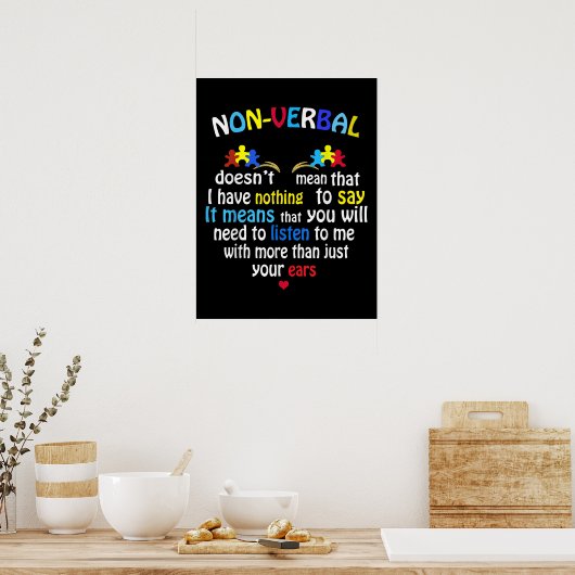 Poster J'Ai Une Pièce De Puzzle De Sensibilisation sur l' (Cuisine)