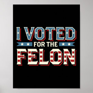 Poster J'Ai Voté Pour Le Felon - Donald Trump 2024