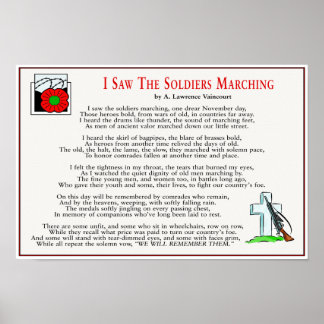 Poster J'Ai Vu Les Soldats Marcher 16" x 11"