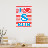 Poster J'aime 8 bits (Cuisine)