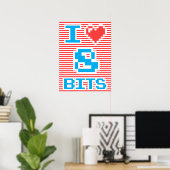 Poster J'aime 8 bits (Bureau à domicile)