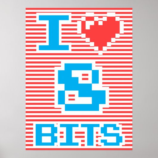 Poster J'aime 8 bits (Devant)
