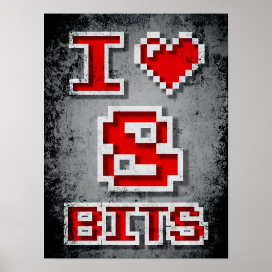 Poster J'aime 8 bits (Devant)