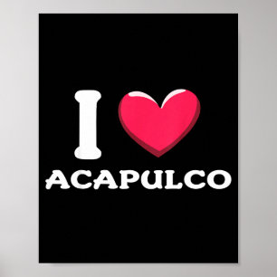 Poster J'aime Acapulco Mexique 