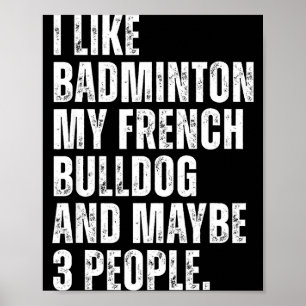 Poster J'aime amateur de badminton propriétaire de bouled