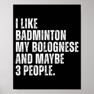 Poster J'aime Amateur de Badminton Propriétaire de Chien 