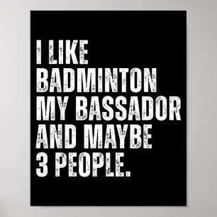 Poster J'aime Amateur de Badminton Propriétaire de Chien