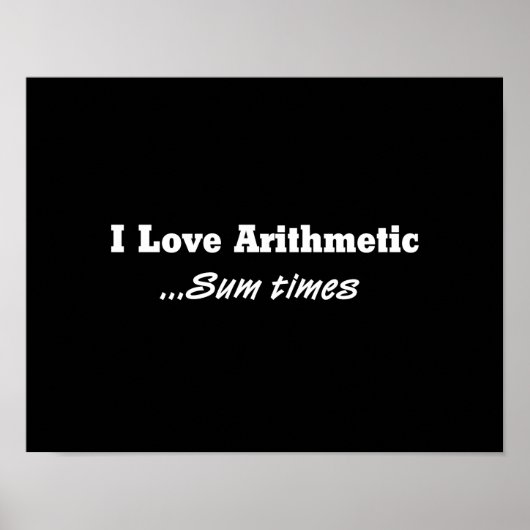 Poster J'aime Arithmétique Sum Times (Devant)