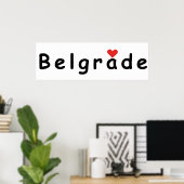Poster J'aime Belgrade (Bureau à domicile)